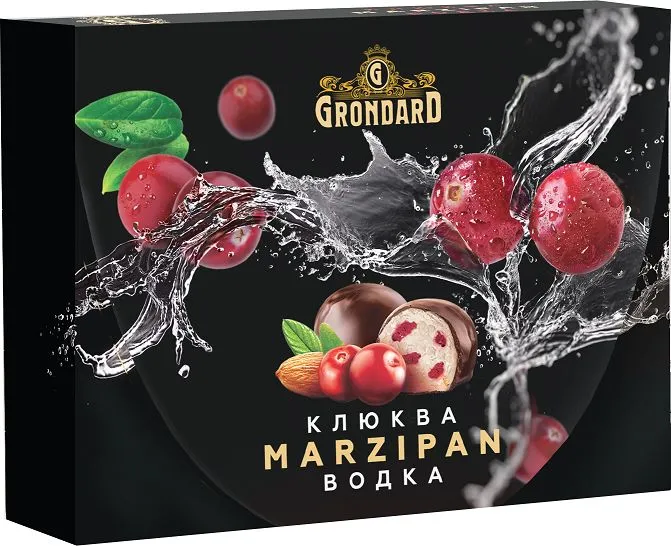  TM Grondard       (10186) Конфеты глазированные Марципановые Клюква и Водка, 98г  в Мытищах