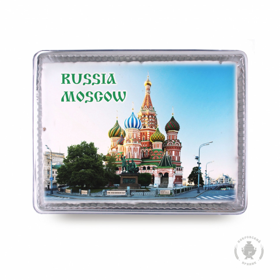  Пряник 600г RUSSIA MOSCOW с фотопечатью (в подарочной пластиковой упаковке)  в Мытищах